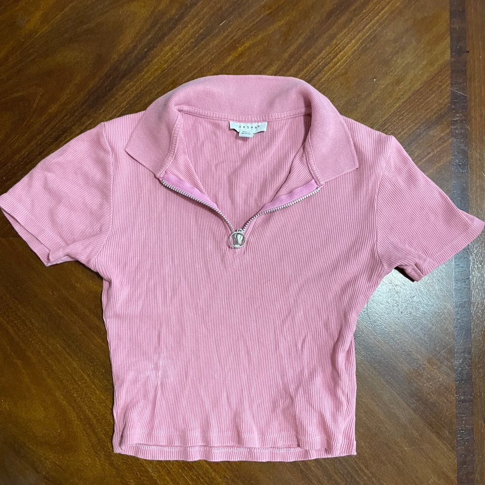 TopShop Cropped Pink Top Juniors Size 4